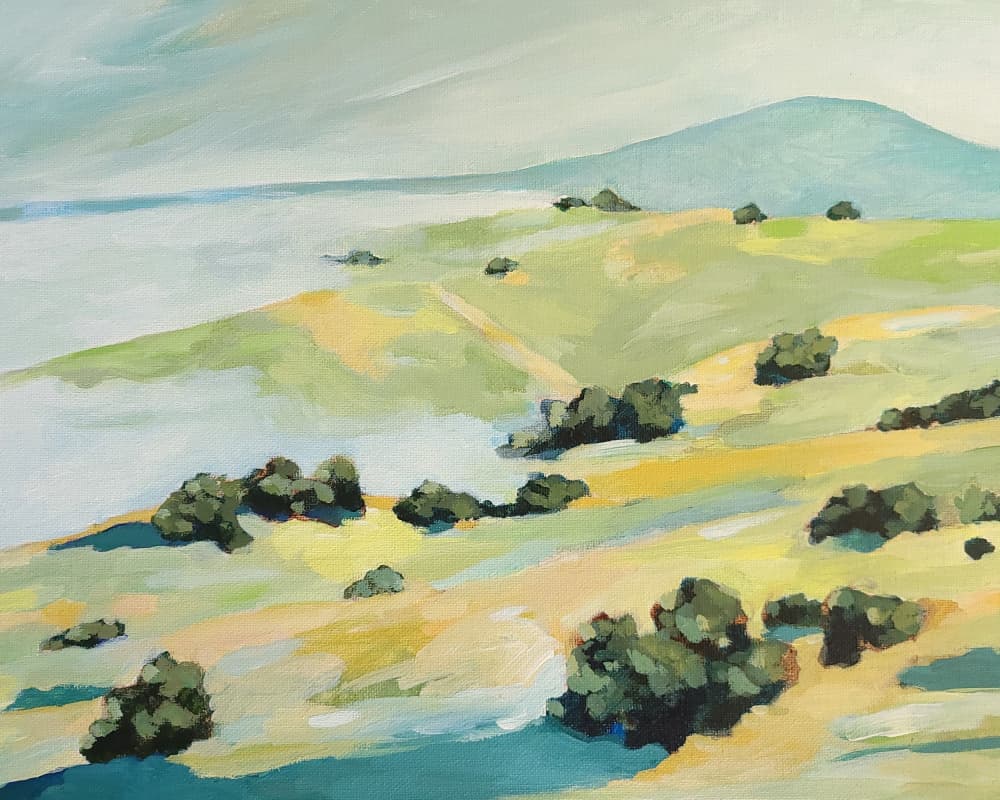 Serene Coastal Landscape by Claire Whitehead — canvas wall art