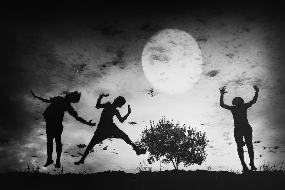Joyful Moon Jump by Jay Satriani — canvas wall art