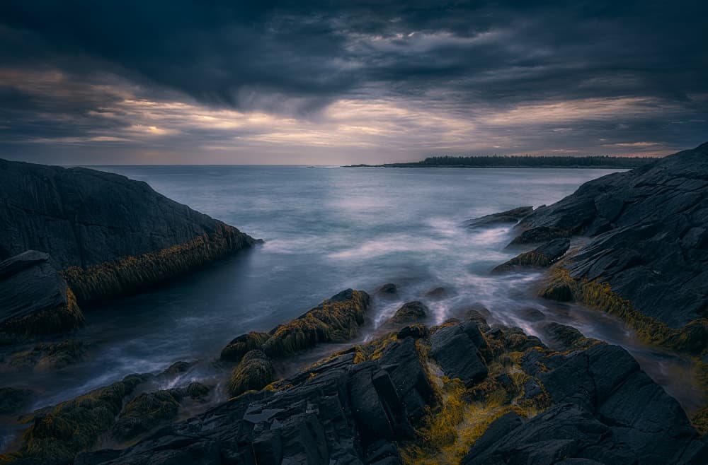 Moody Coastal Twilight by Ben.C.L — canvas wall art