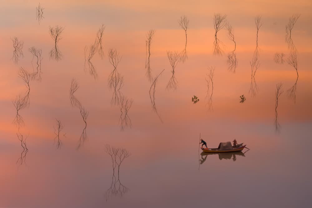 Tranquil Boat Reflection by Gunarto Song — canvas wall art