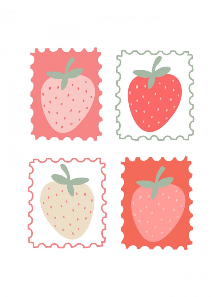 Berry Stamp Quartet by Nikita Jariwala — canvas wall art