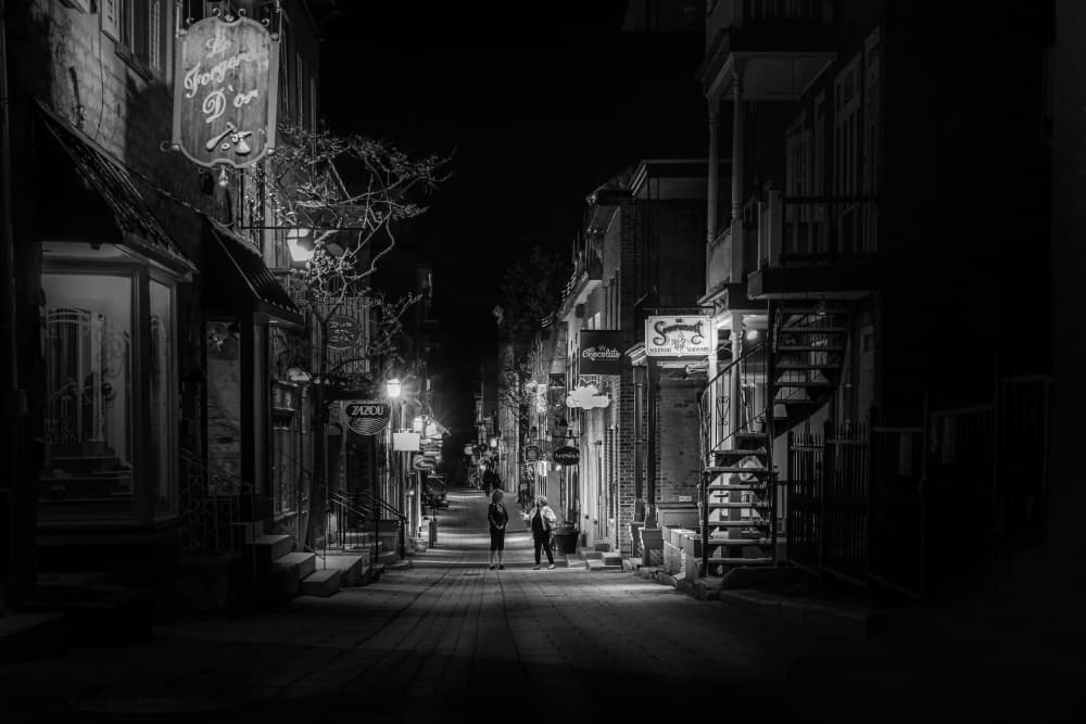 Quiet City Night by Martin Bisaillon — canvas wall art
