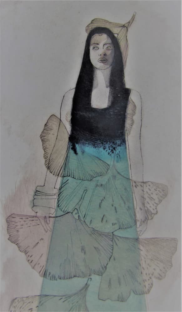 Ginkgo Leaf Woman by Doris Schmitz — canvas wall art