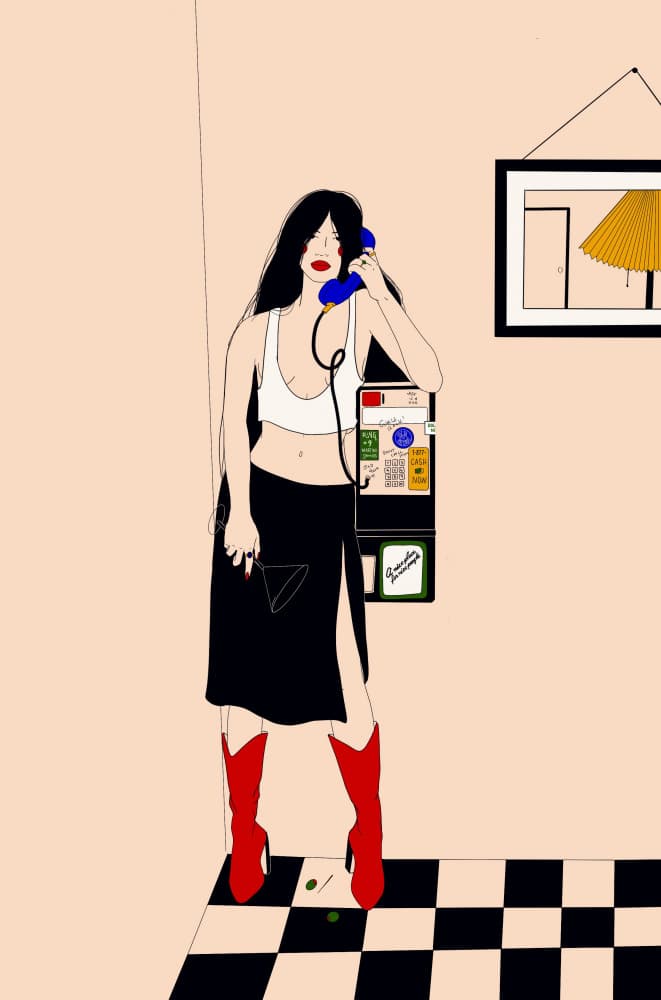 Stylish Payphone Call by Juliana Kokolari — canvas wall art