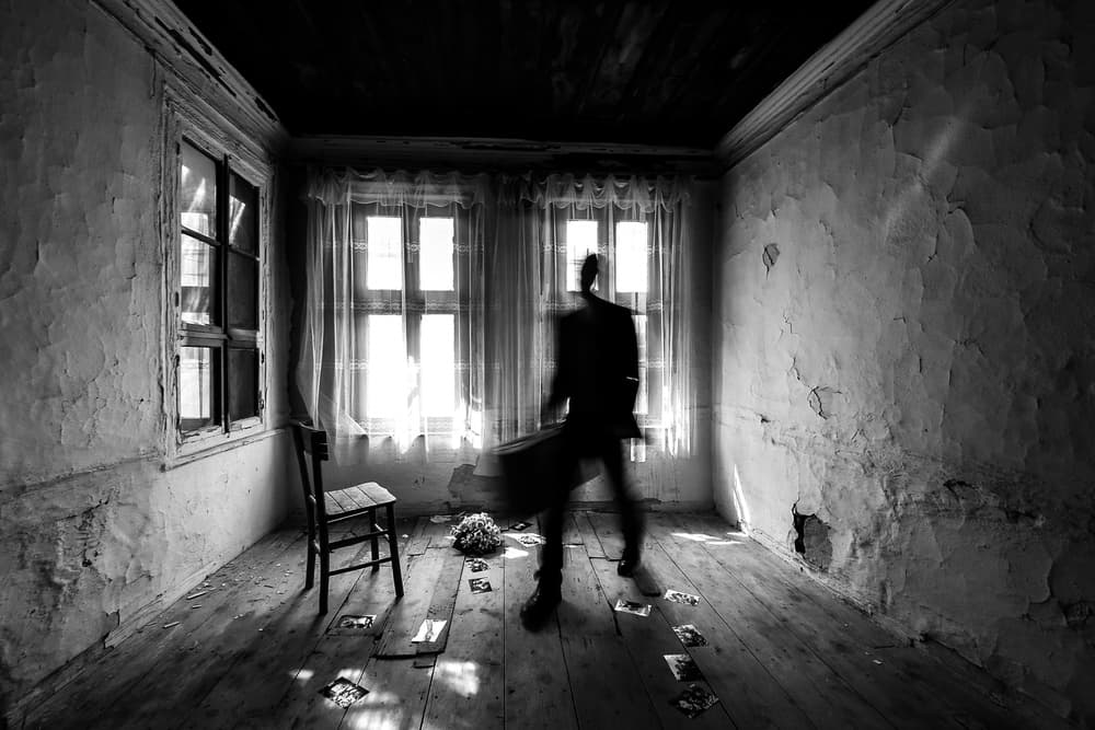Eerie Room Ghostly Figure by Ummu Nisan Kandilcioglu — canvas wall art