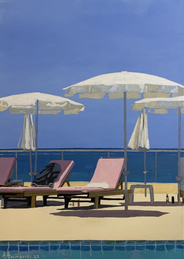 Summer Beach Loungers by Borgenhag Holmqvist — canvas wall art