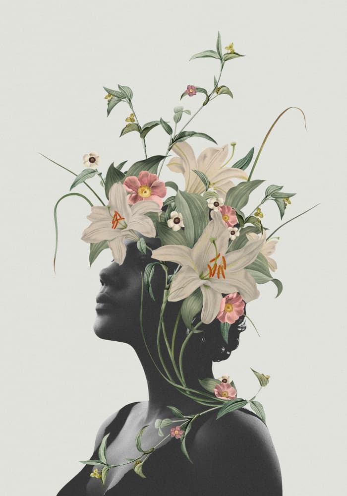 Botanical Beauty Profile by Frida Floral Studio — canvas wall art