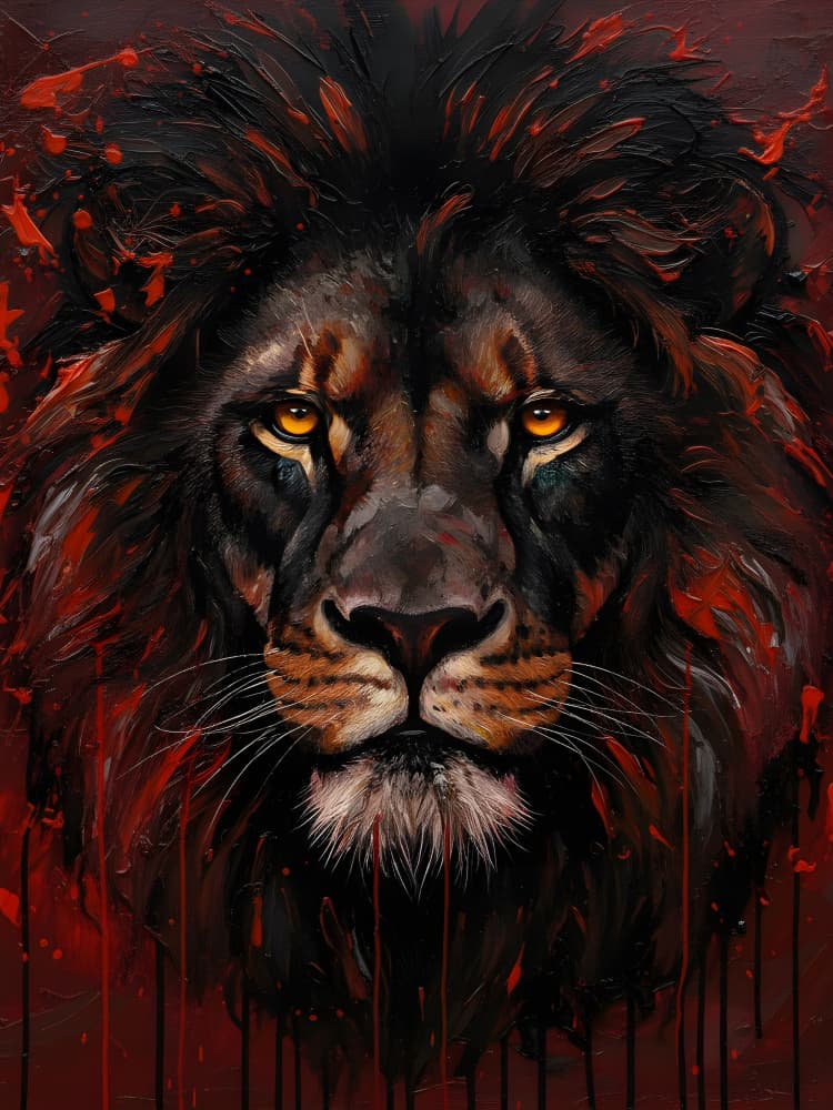 Wildfire Lion by HUGO — canvas wall art