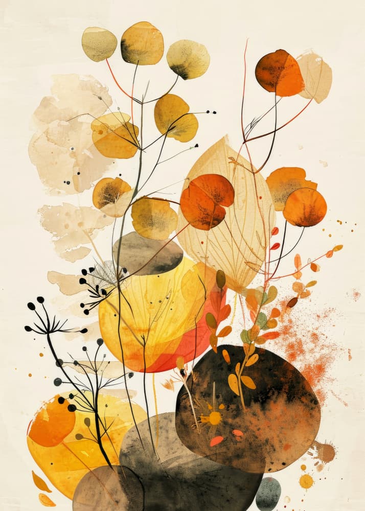 Autumn Botanical Abstract by Justyna Jaszke — canvas wall art