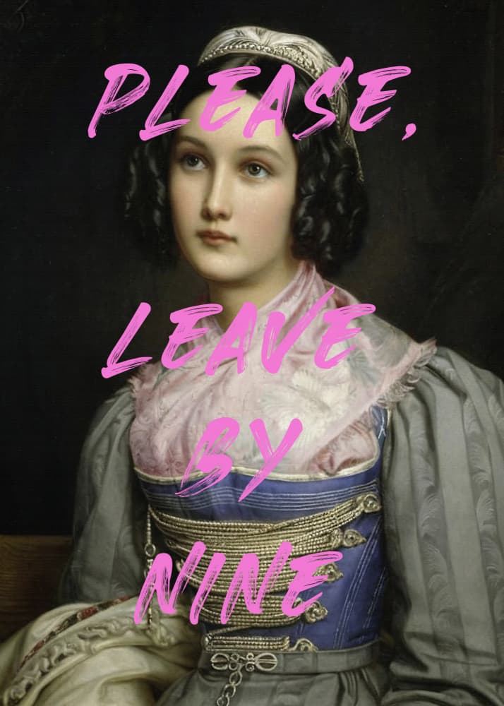Please Leave By Nine by The Art Concept — canvas wall art