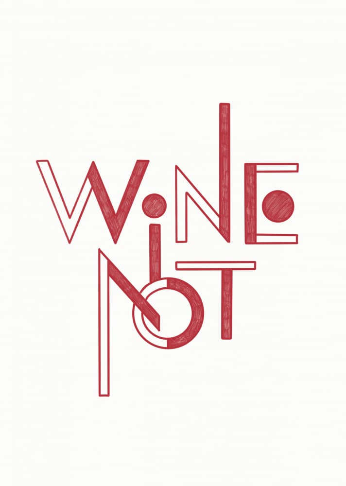 Wine Not Playful Lettering by Rio Soléy — canvas wall art