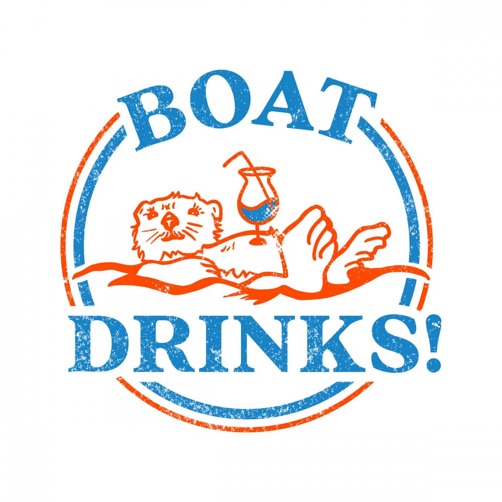 Boat Drinks Cocktail Drinking Otter by The Whiskey Ginger — canvas wall art