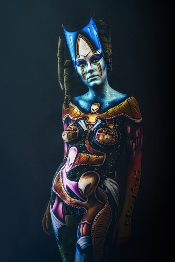 Alien Body Art Portrait by Traven Milovich — canvas wall art