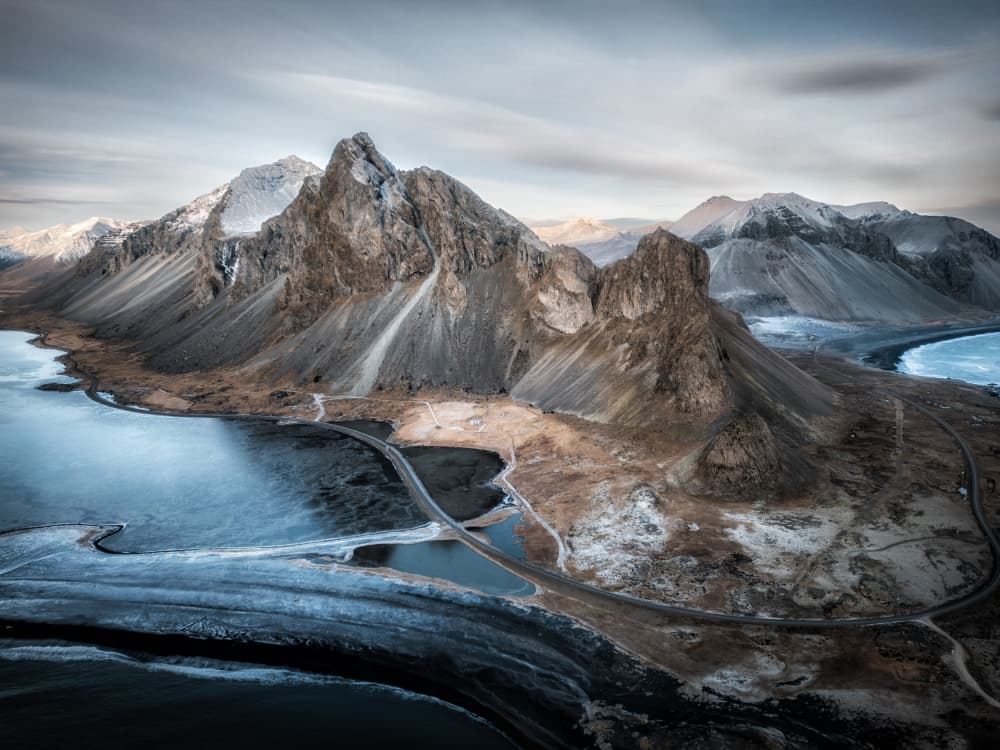 Vestrahorn Winter Landscape by Joško Šimic — canvas wall art