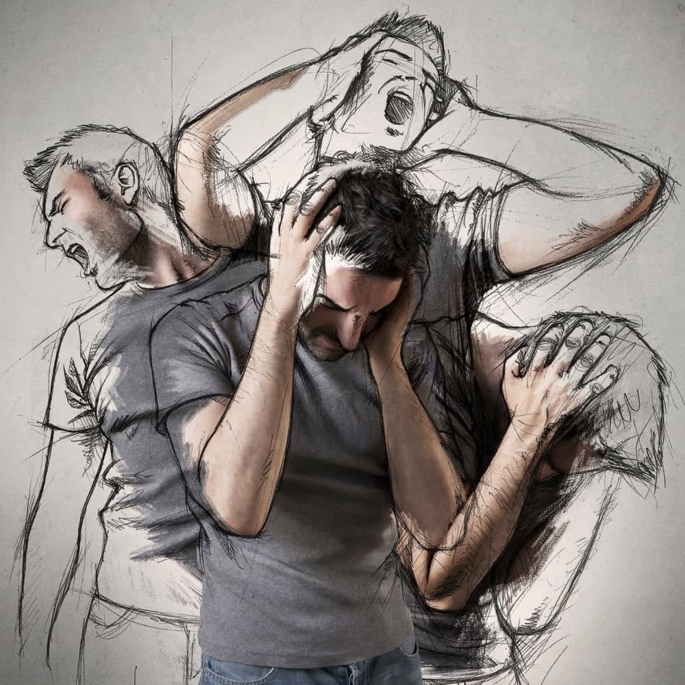 Man's Inner Struggle by Sebastien DEL GROSSO — canvas wall art