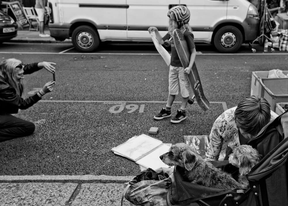 Skateboarder Street Scene by Lorenzo Grifantini — canvas wall art