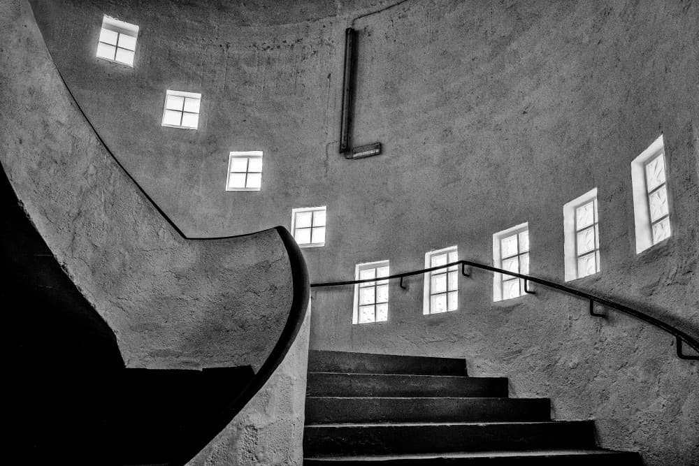 Winding Staircase Windows by Holger Goehler — canvas wall art