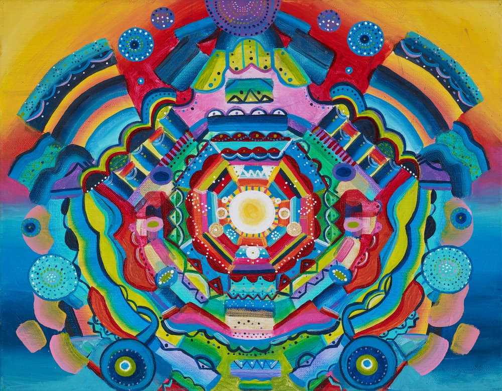 Vibrant Folk Mandala by Amy Diener — canvas wall art