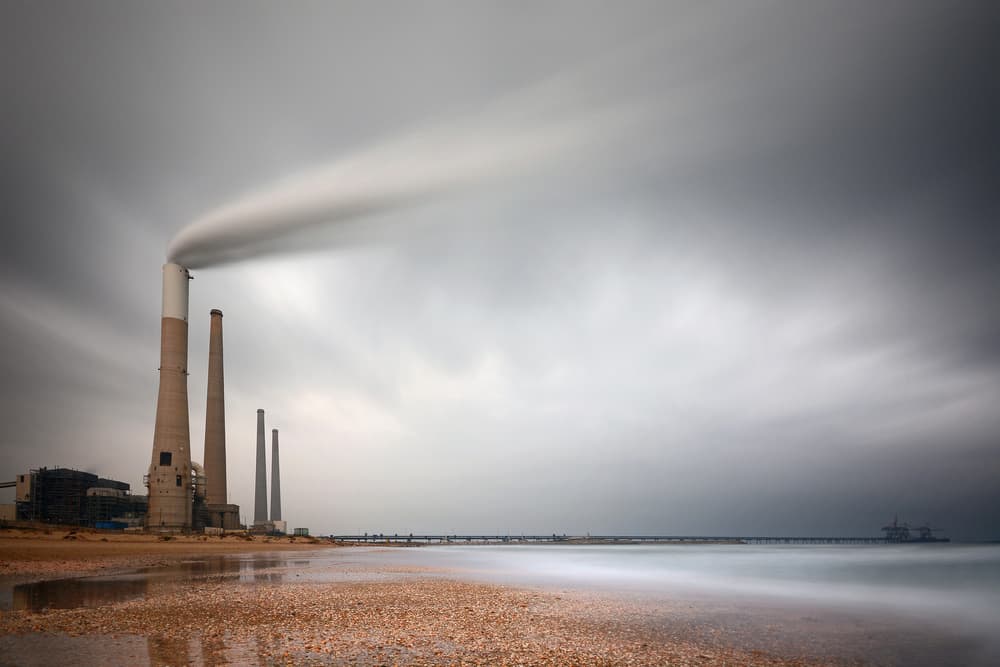 Smoking Power Plant by Felix Tchvertkin — canvas wall art