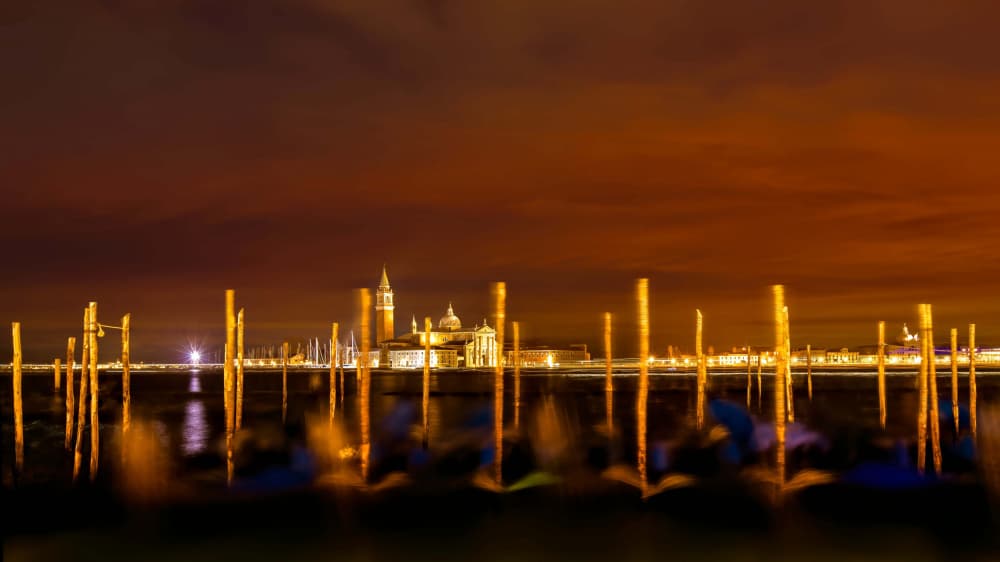 Venetian Golden Night by Miary Andria — canvas wall art