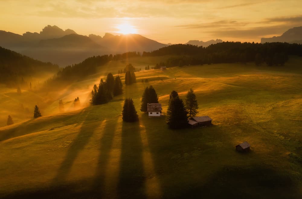 Golden Hills And Mist by Ales Krivec — canvas wall art