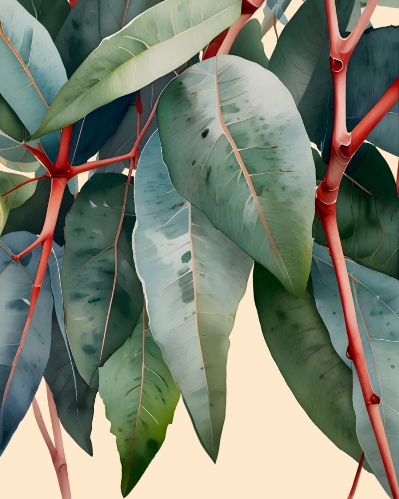 Minimalist Eucalyptus Botanical Art by Kintsugi99 — canvas wall art