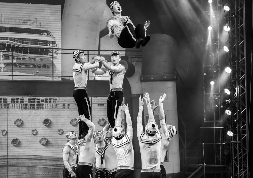 Nautical Circus Acrobats by Shay Lev Ari — canvas wall art