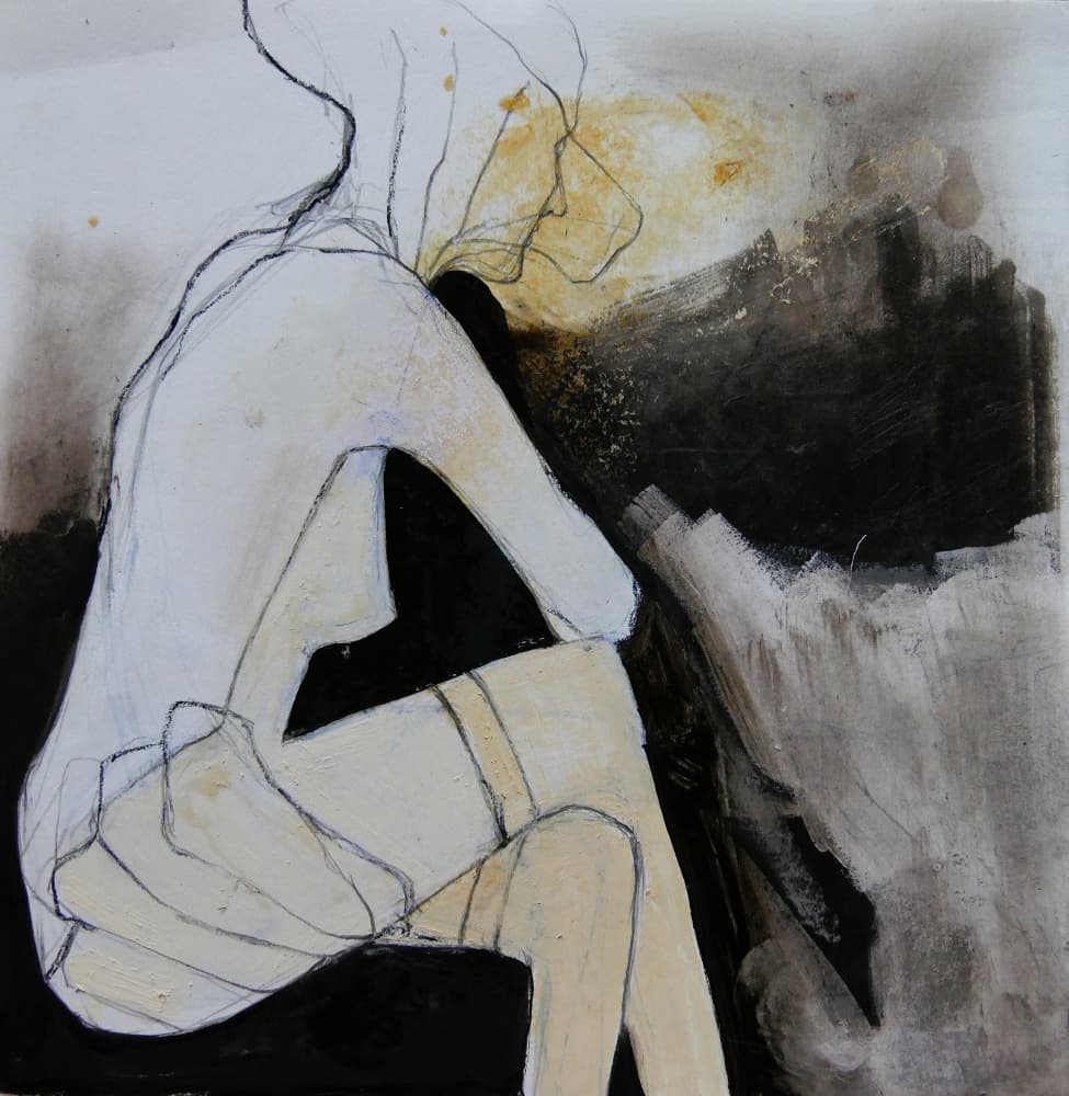 Pensive Sitting Woman