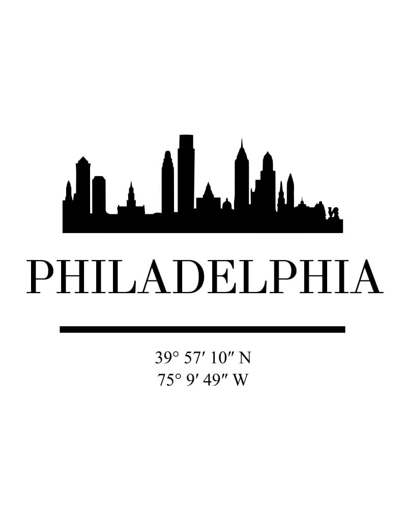 Philadelphia Skyline Coordinates by Emiliano Deificus — canvas wall art
