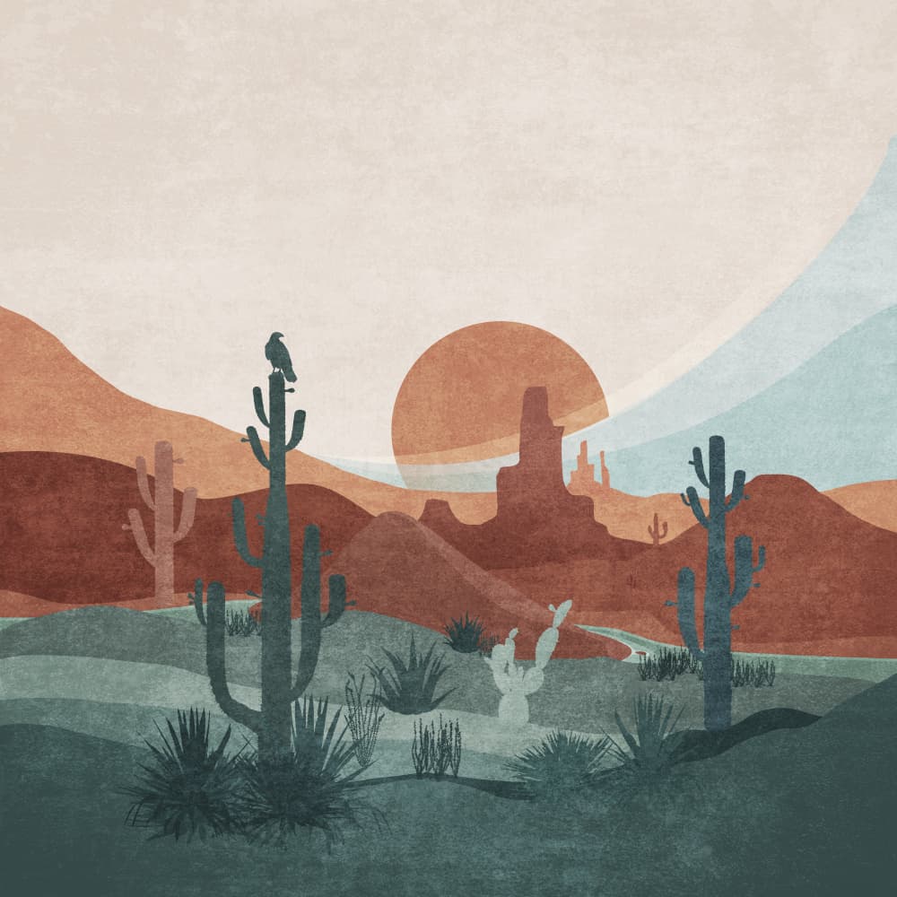 Desert Sundown Vista by Emel Tunaboylu — canvas wall art