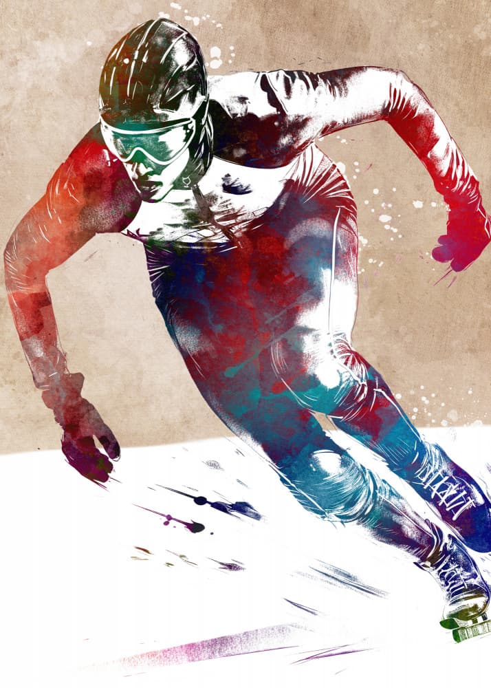 Speed Skater Dynamic Art by Justyna Jaszke — canvas wall art