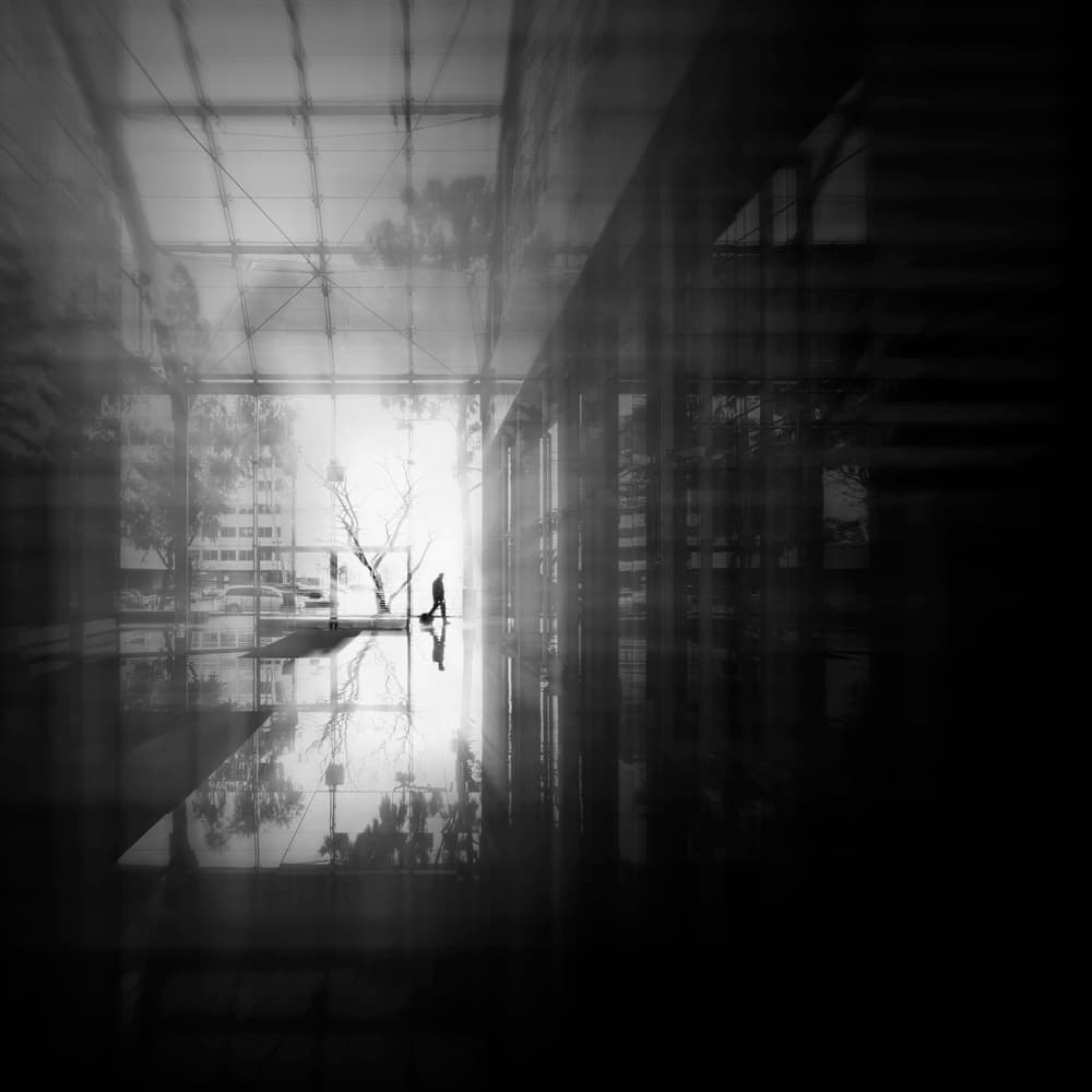 Bright Hallway Silhouette by Leah Guo — canvas wall art