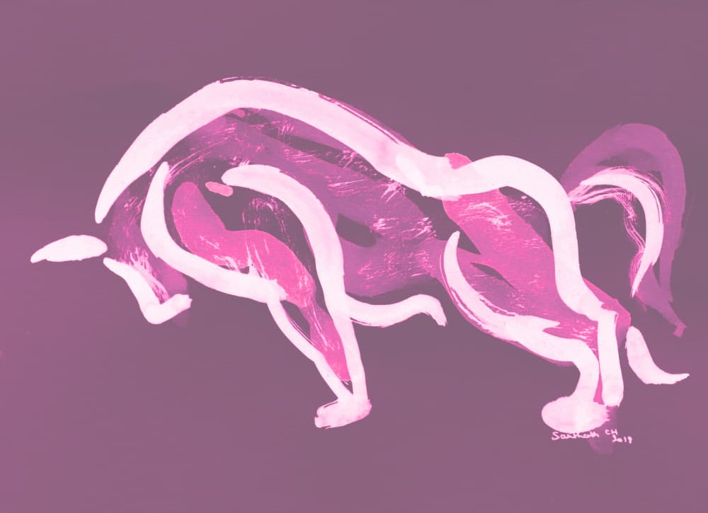 Abstract Pink Bull by Santhosh ch — canvas wall art