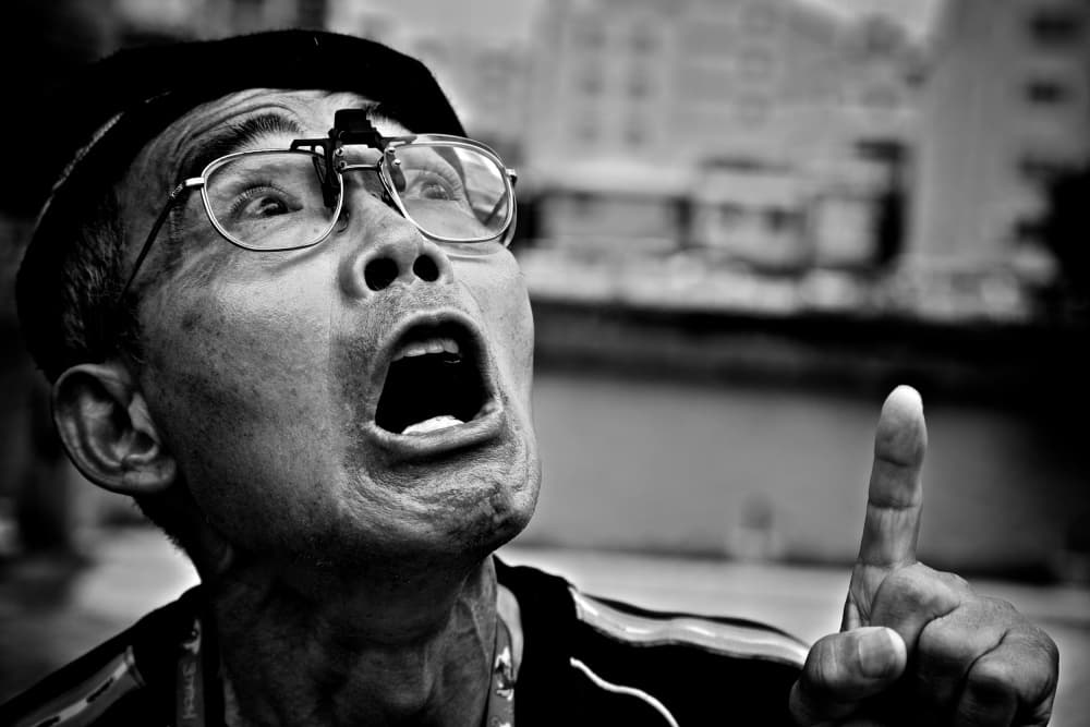 Elderly Man's Outcry by Shinji Isobe — canvas wall art