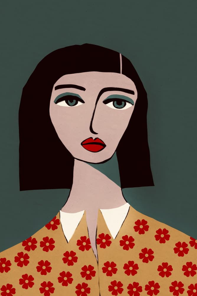 Modern Floral Portrait by Sharyn Bursic — canvas wall art