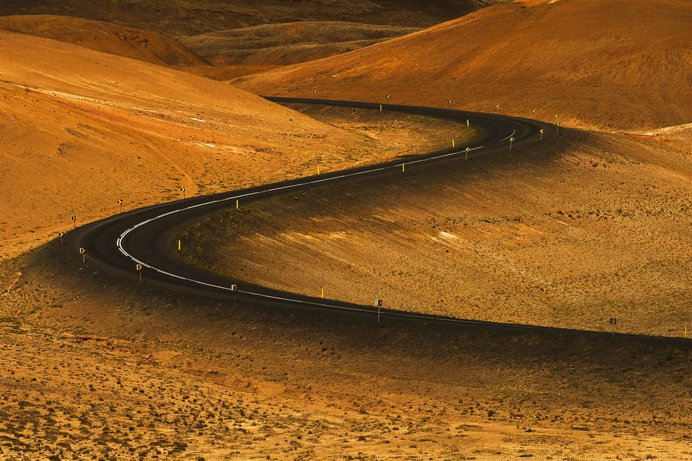 Winding Desert Road by Sorin Vidis — canvas wall art