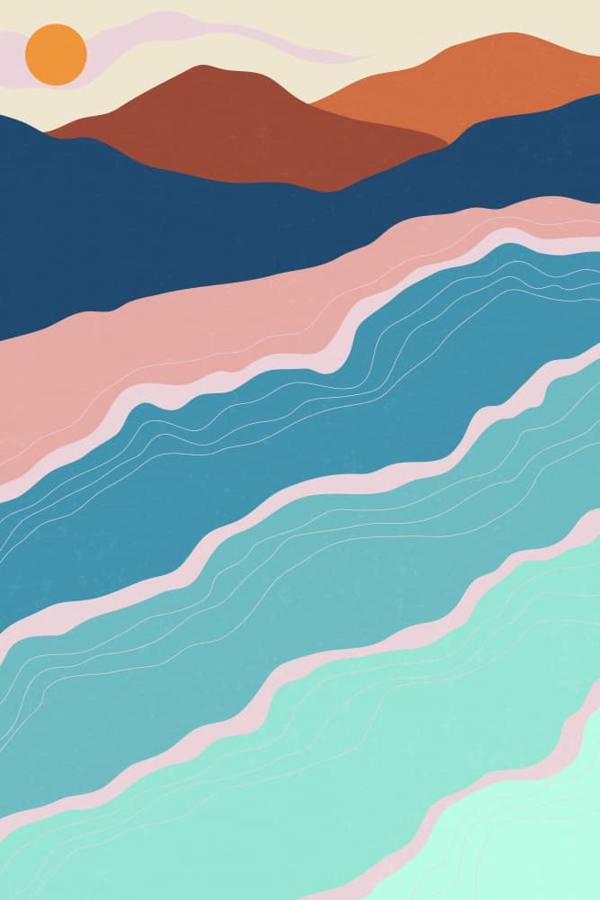 Minimalist Coastal Mountain View by jay stanley — canvas wall art