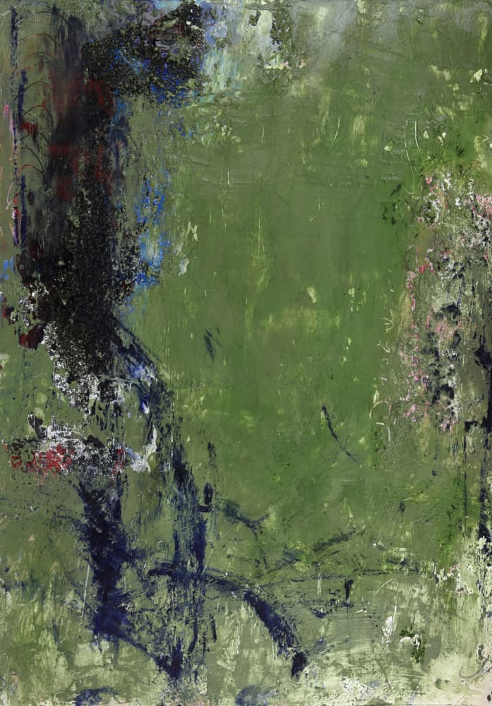 Dynamic Green Abstraction by Deb Chaney — canvas wall art