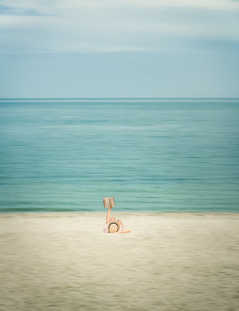 Serene Beach Reading by David Chiodo — canvas wall art