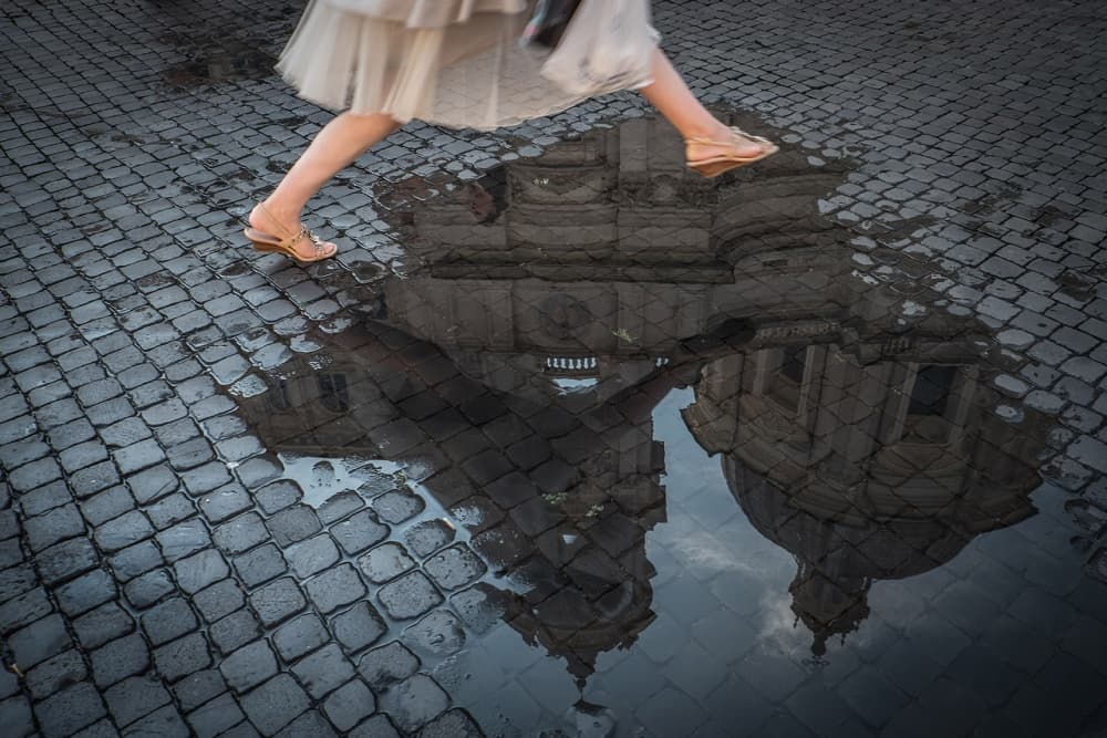 Wet Street Reflection by Antonio Convista — canvas wall art