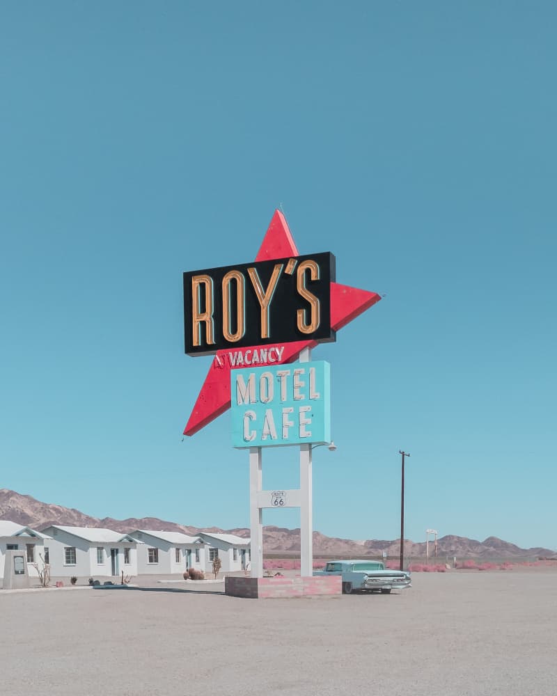 Roy's Motel Cafe Retro Sign by Tom Windeknecht — canvas wall art
