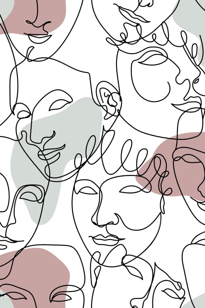 Abstract Line Faces by Anna Rose — canvas wall art