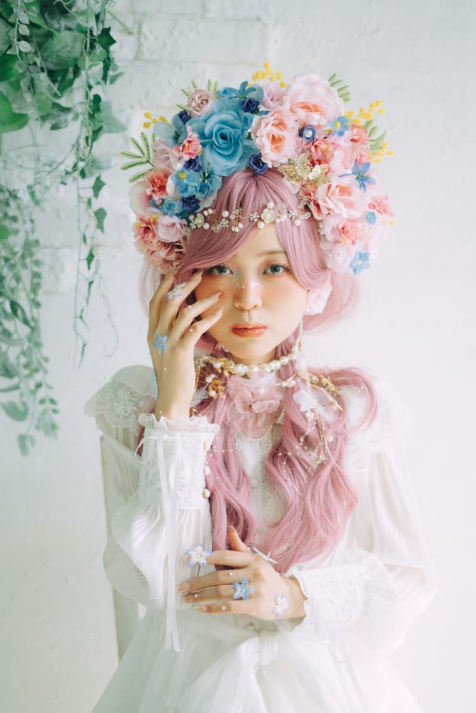 Dreamy Floral Portrait by h112o1 — canvas wall art