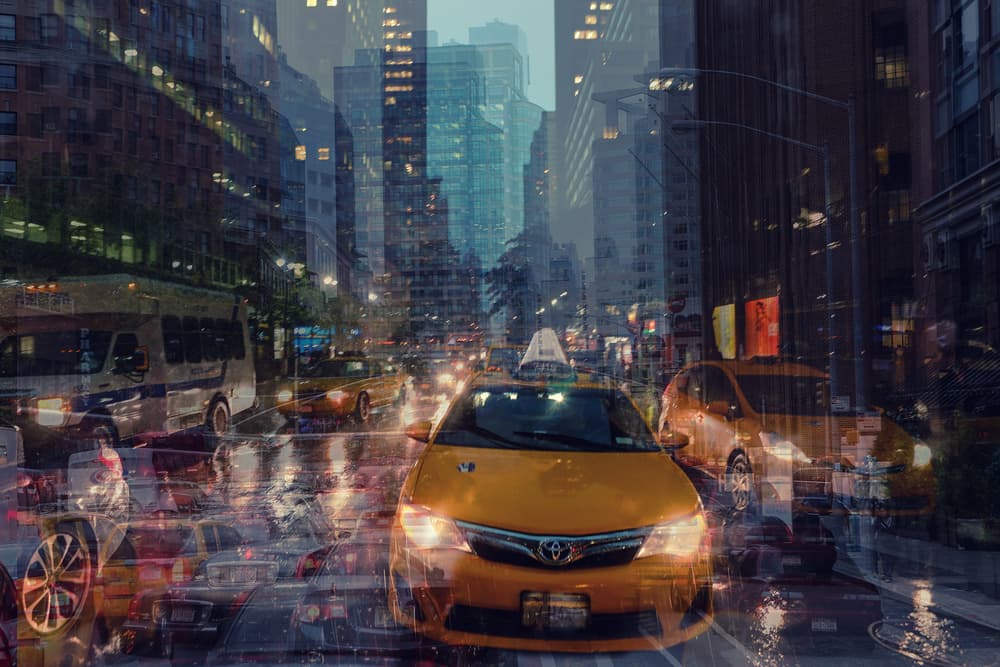 Rainy City Reflections by Massimo Della Latta — canvas wall art