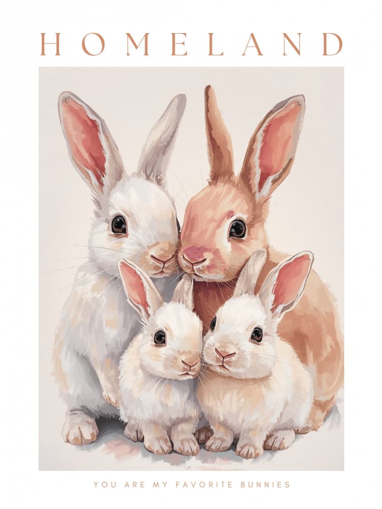 Homeland - Bunny family by Ohkimiko — canvas wall art