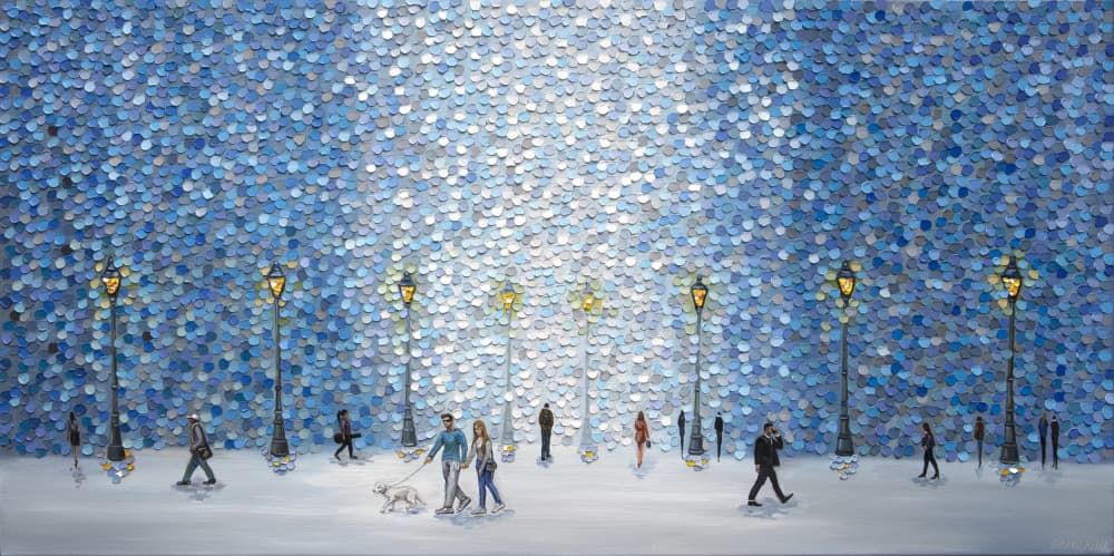 Glowing Night Walk by Ekaterina Ermilkina — canvas wall art