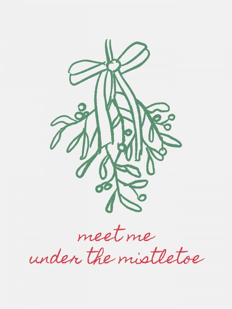 Meet Me Under Mistletoe by Jolly and Dash — canvas wall art