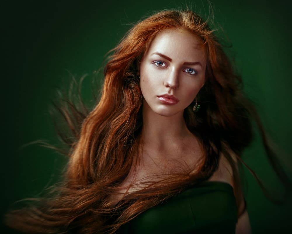 Captivating Redhead Portrait by Sergey Leonidchenko — canvas wall art