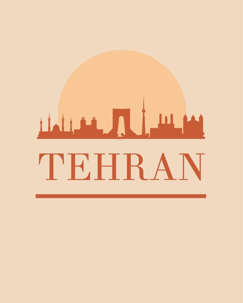 Tehran Skyline Sunset by Emiliano Deificus — canvas wall art