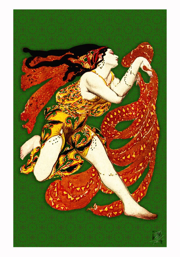 Dynamic Art Deco Dancer by Osvaldo Russo — canvas wall art